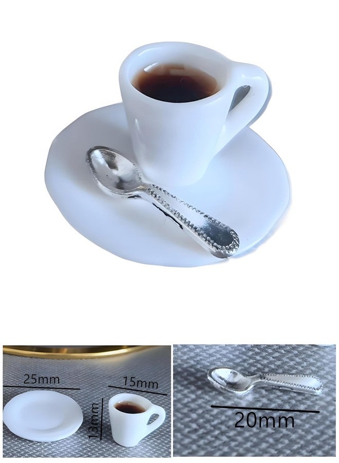 WinldMonmo 1:12 Scale Miniature Coffee Cup with Spoon - Dollhouse Scene Accessory for DIY Summer Table Setting, Desktop Display, Realistic Resin Mug Prop for Relaxation-Themed Mini Décor - Image 5